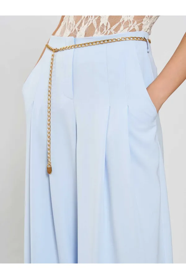 031641 Pervazlı Çift Pile Pantolon