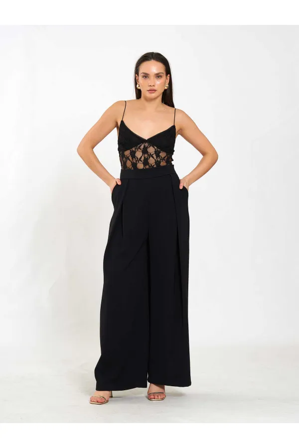 031635 A pileli Bol Paça Pantolon