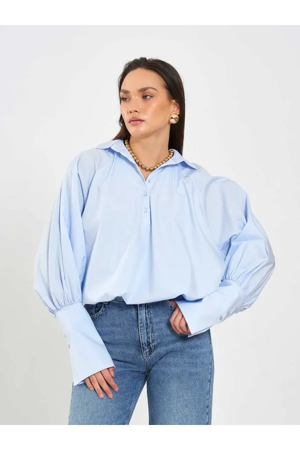 080795 Balon Poplin Gömlek