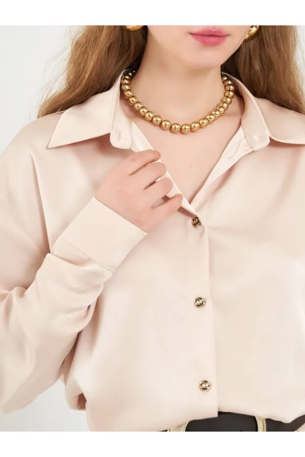 080771 Basic Saten Gömlek