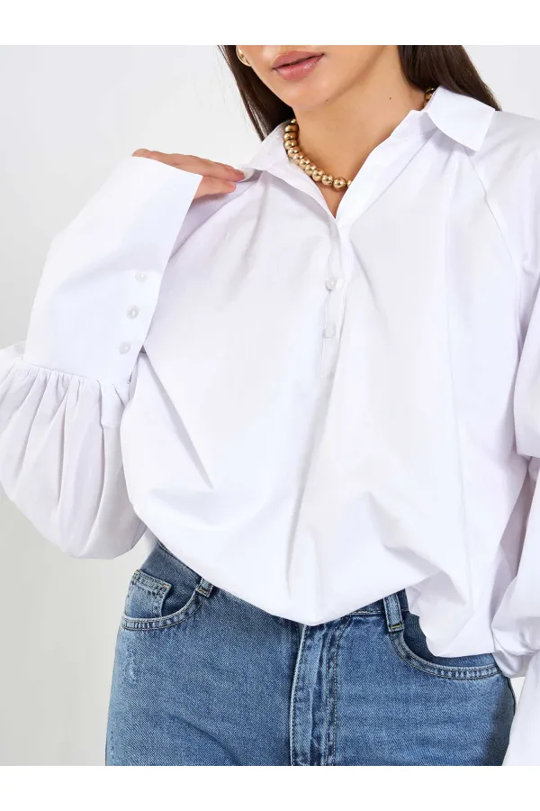 080795 Balon Poplin Gömlek