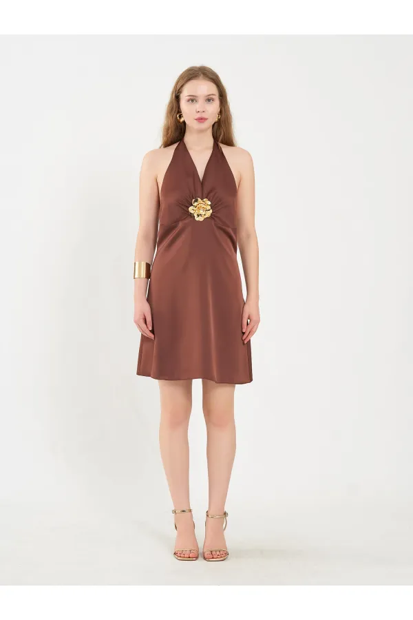 111644 Front Buckle Mini Dress