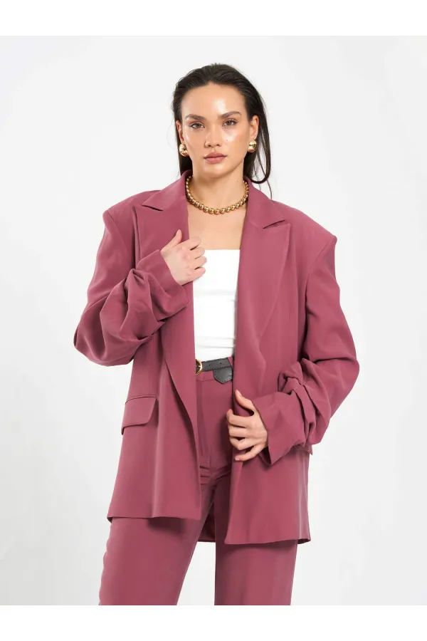 131046 Veste oversize à manches plissées