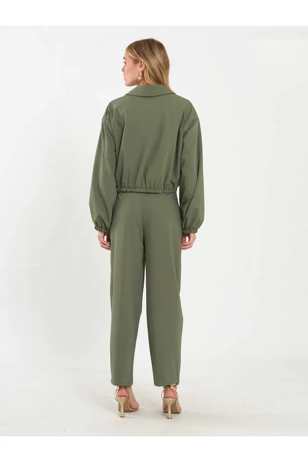 160896 Veste bomber à fermeture éclair frontale