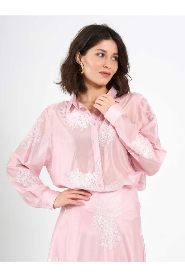 080781 Embroidered Oversize Shirt