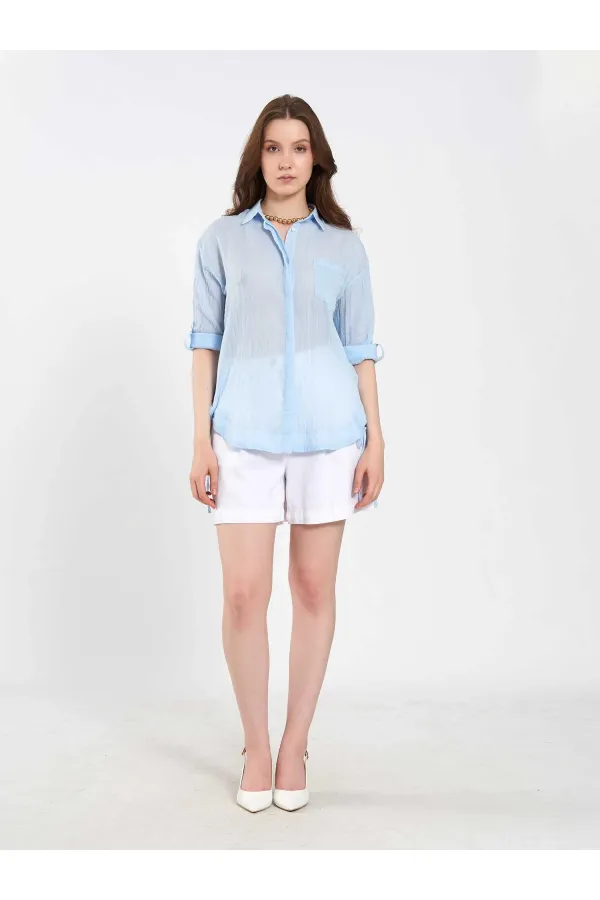 080825 Cotton Shirt with Hem 080825 Cotton Shirt with Hem