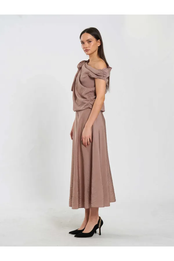 041162 Ruffled Midi Skirt