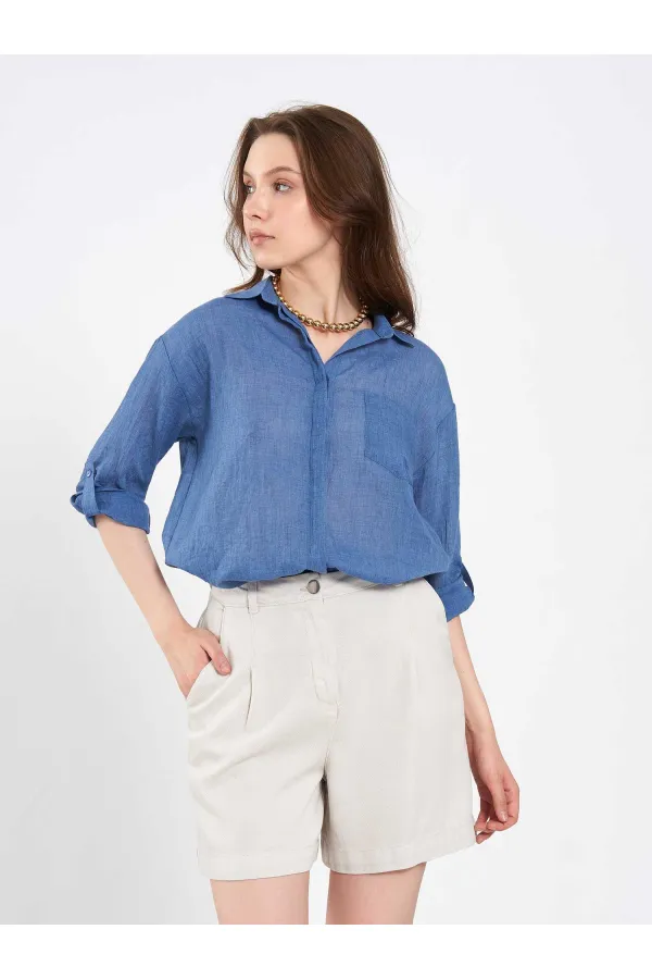 080825 Cotton Shirt with Hem 080825 Cotton Shirt with Hem