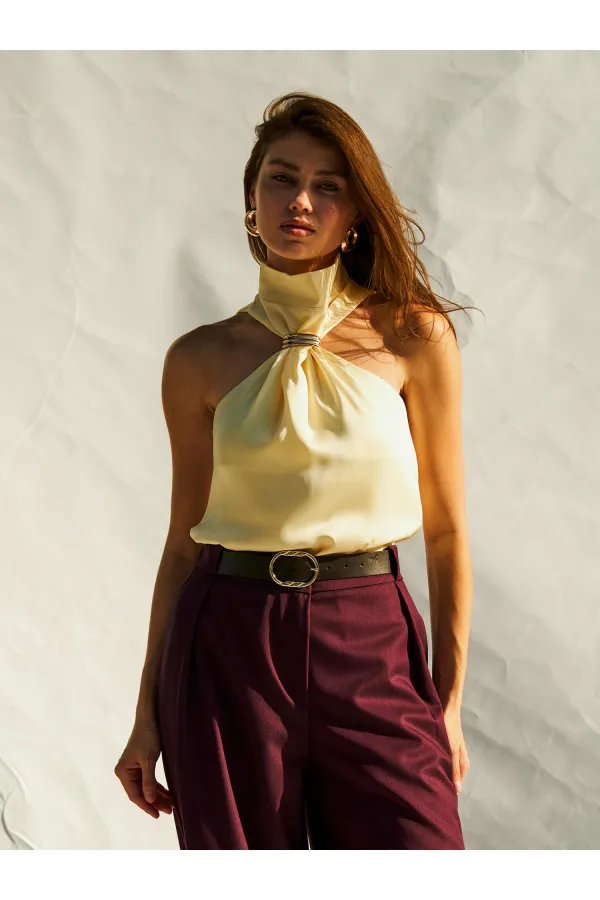 071773 Buckled Satin Blouse 071773 Buckled Satin Blouse
