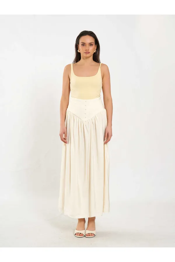 Jupe longue boutonnée sur le devant, style corset, référence 041171