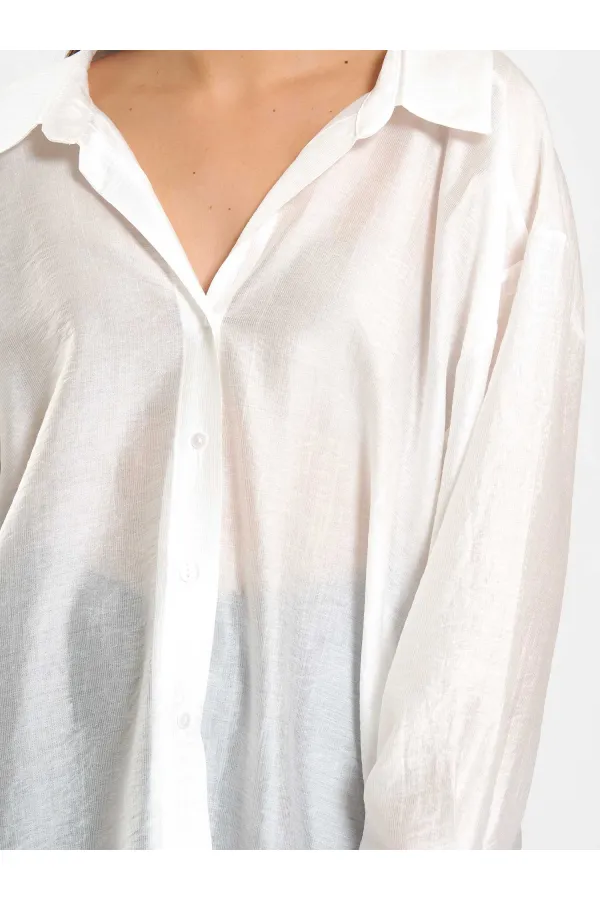 Chemise oversize à col ouvert 080811