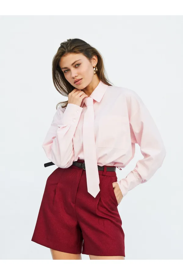 080733 Kravatlı Tek Cep Gömlek