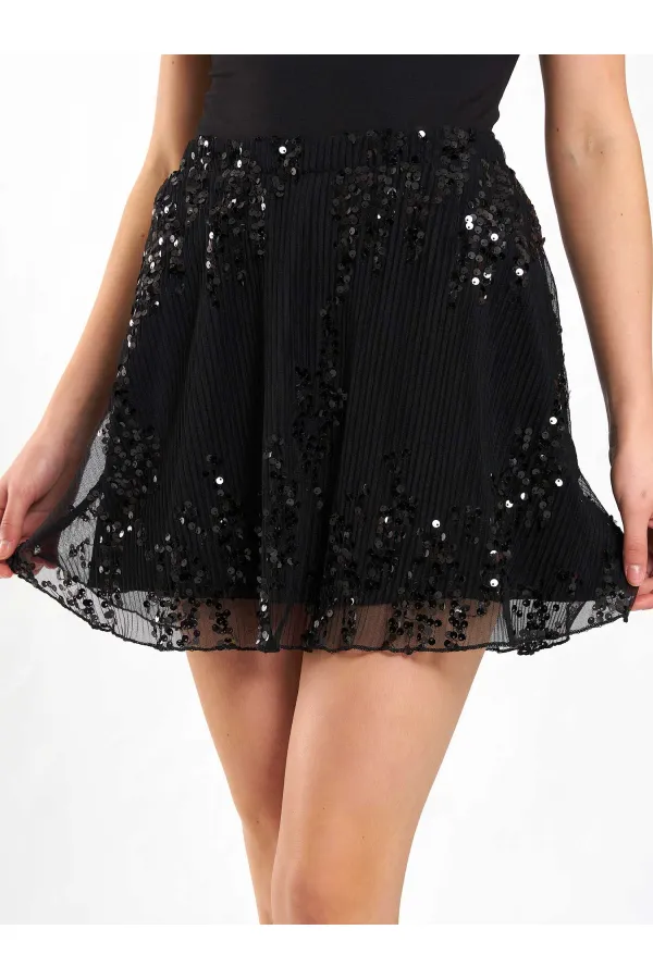 Jupe à sequins taille élastique 041183
