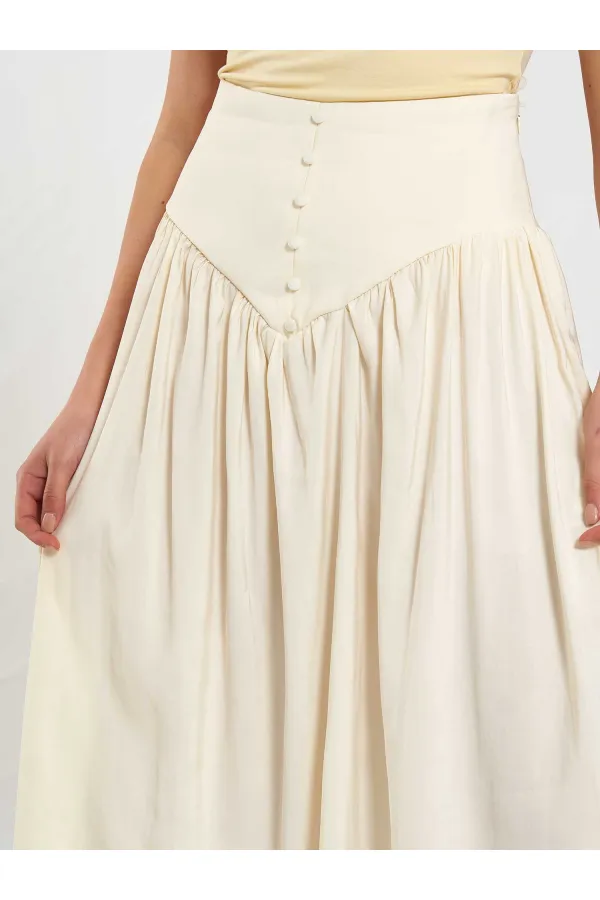 Jupe longue boutonnée sur le devant, style corset, référence 041171