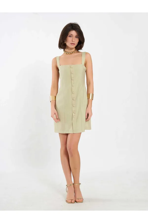 Robe courte boutonnée 111707