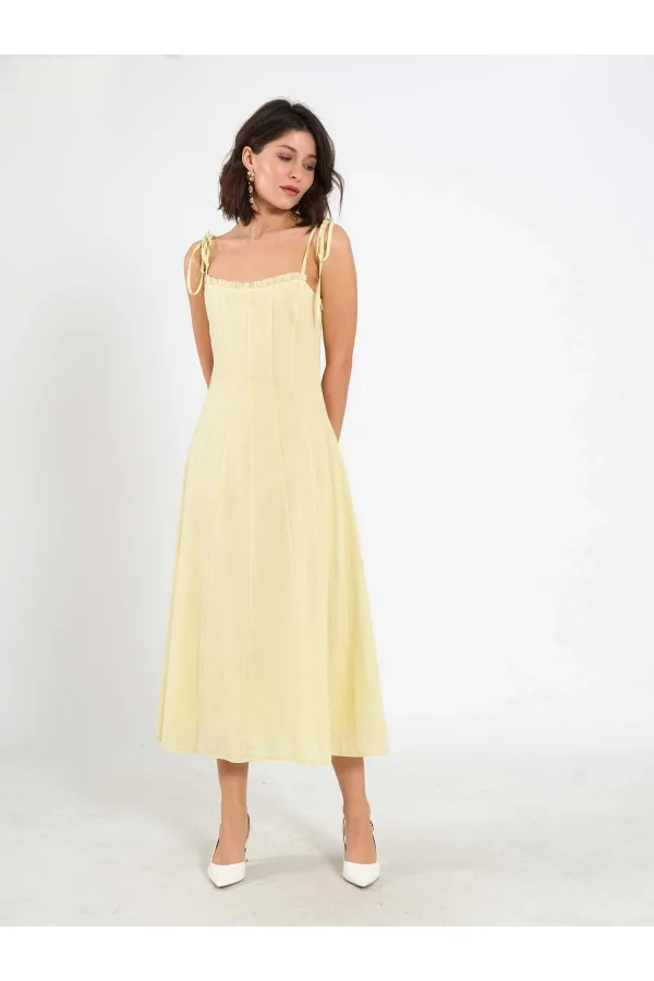 111554 Ruffled Voile Midi Dress