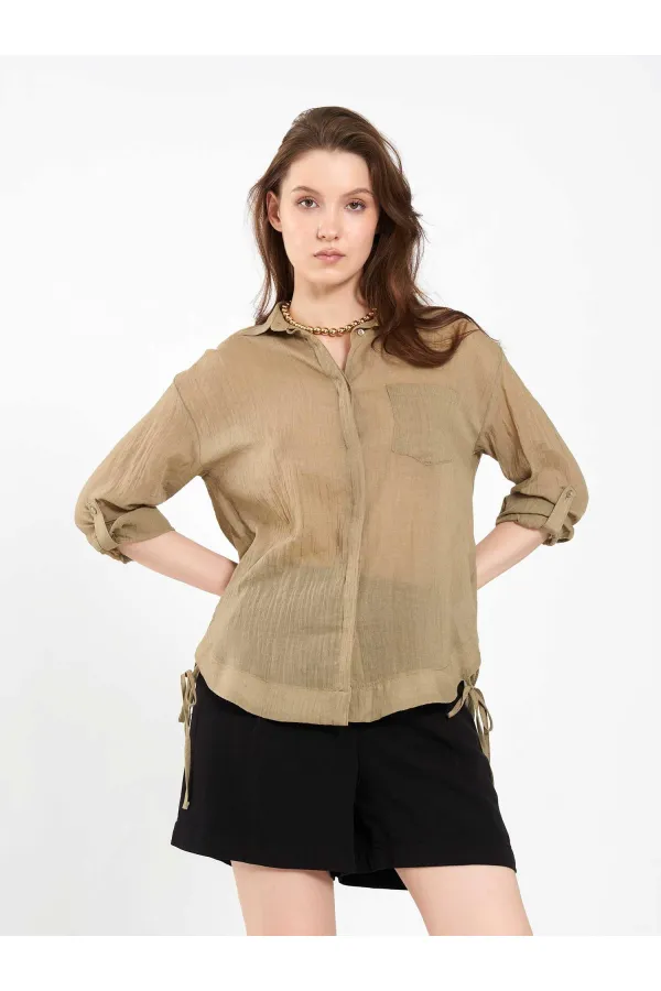 080825 Cotton Shirt with Hem 080825 Cotton Shirt with Hem