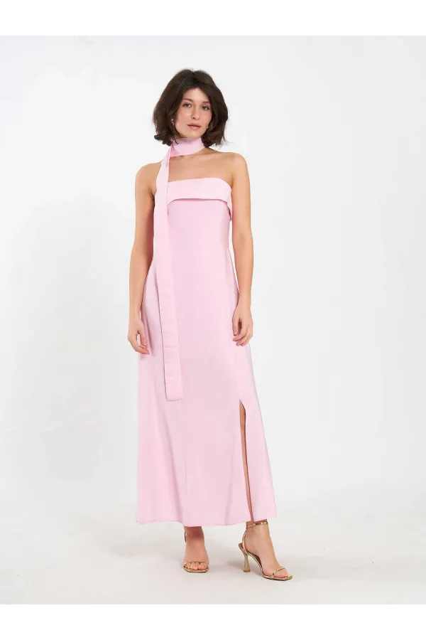 111706 Strapless Dress with Slit