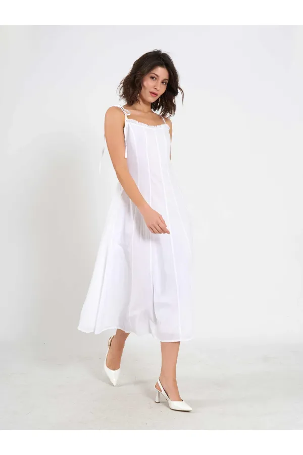 111554 Ruffled Voile Midi Dress