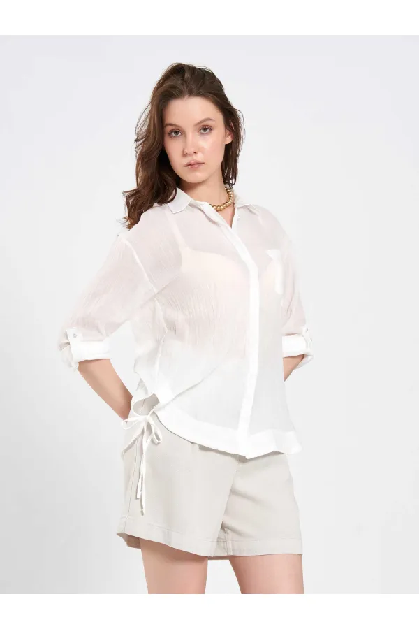 080825 Cotton Shirt with Hem 080825 Cotton Shirt with Hem