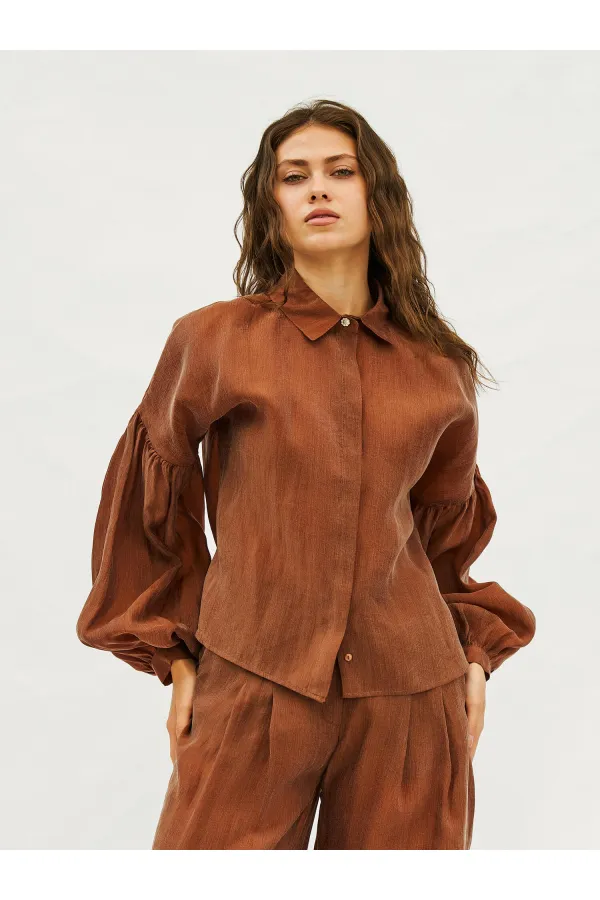 220579 Balloon Sleeve Shirt and Trouser Set