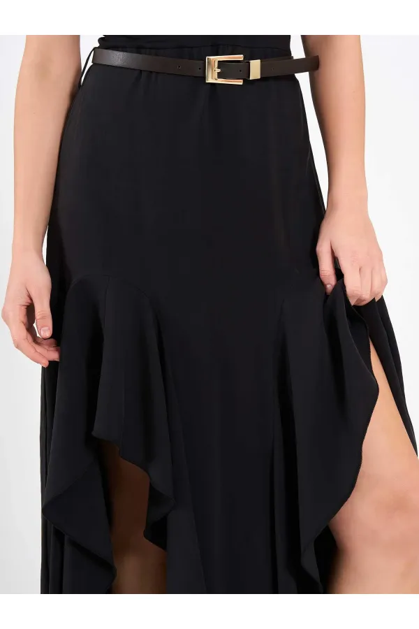 111711 Embellished Belted Dress