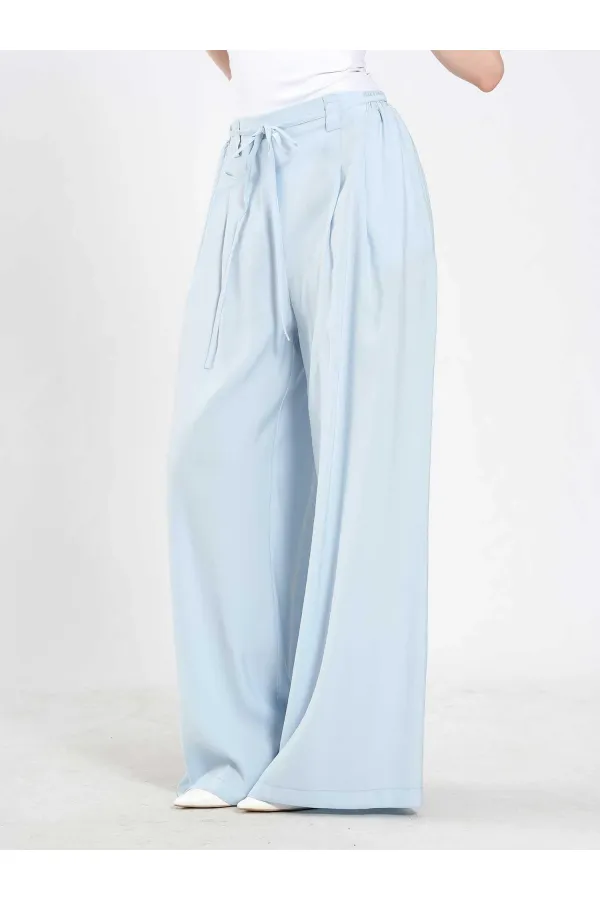 031678 Beli Lastik Detaylı Belden Bağlamalı Pantolon 031678 Beli Lastik Detaylı Belden Bağlamalı Pantolon