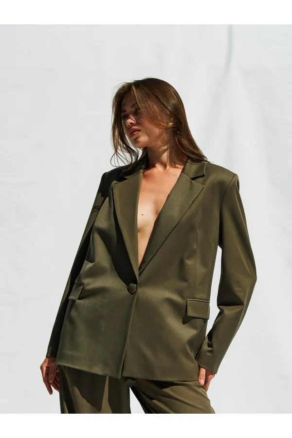 130984 Single-Button Blazer Jacket