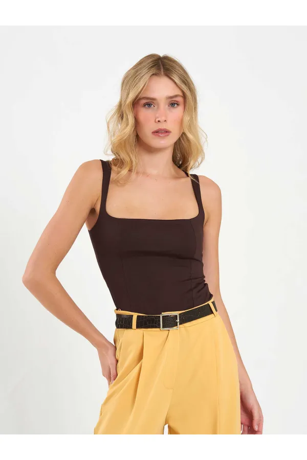 071857 Square Neck Strappy Blouse