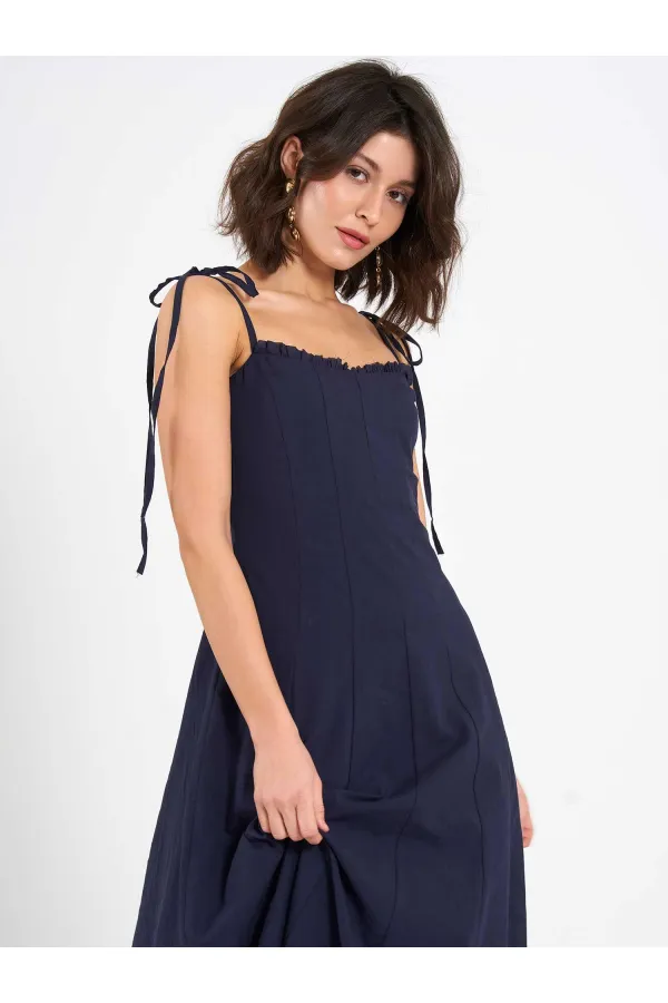 111554 Ruffled Voile Midi Dress