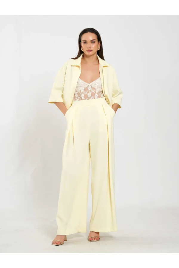 031635 A pileli Bol Paça Pantolon