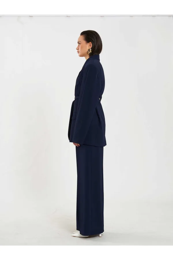 131060 Kemer Detaylı Oversize Ceket