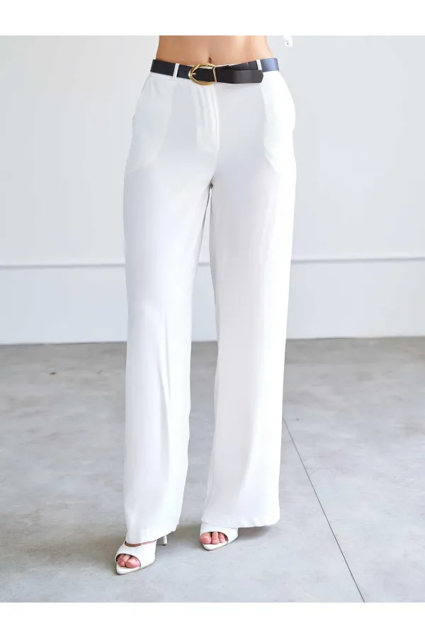 031661 Straight Cut Belted Trousers