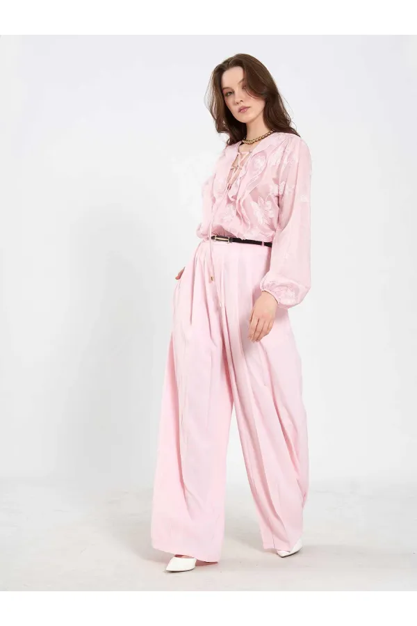 031676 Pleated Loose Fit Belted Trousers 031676 Pleated Loose Fit Belted Trousers