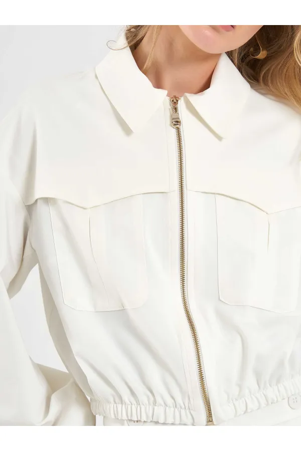 160896 Veste bomber à fermeture éclair frontale