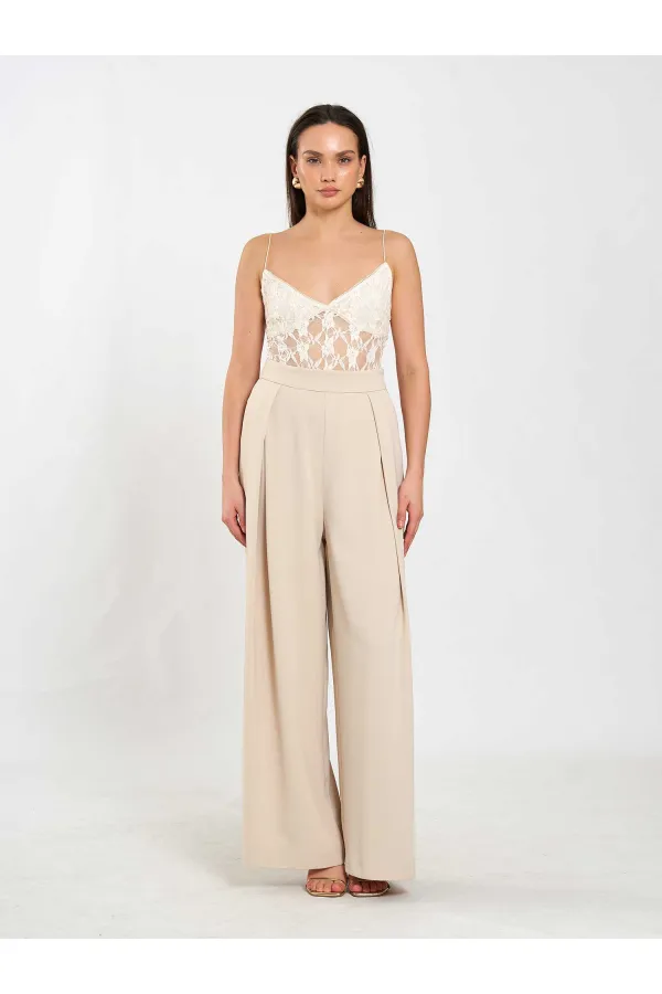 031635 A pileli Bol Paça Pantolon