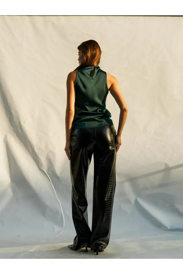 071773 Buckled Satin Blouse