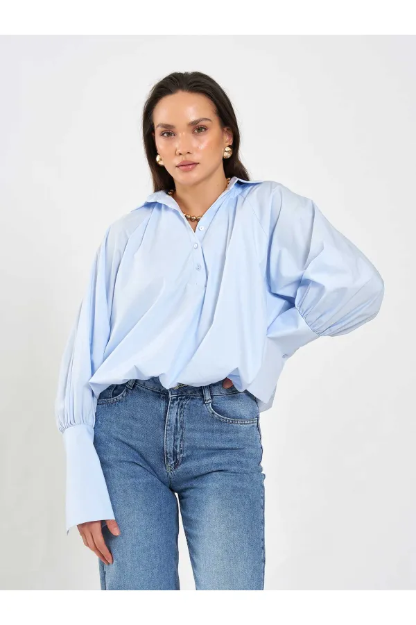 080795 Balon Poplin Gömlek