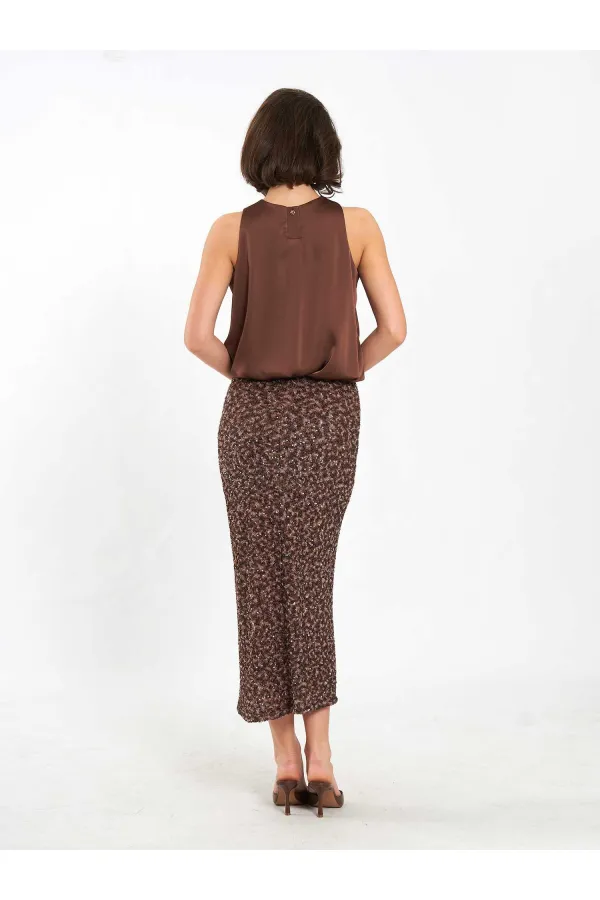 Jupe midi à sequins 041185