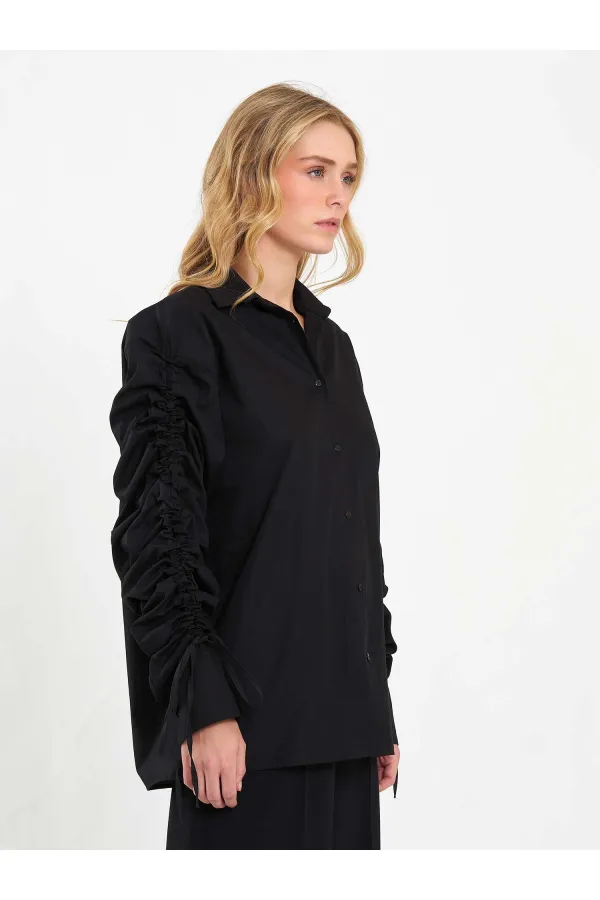 080796 Shirt with Gathered Sleeves