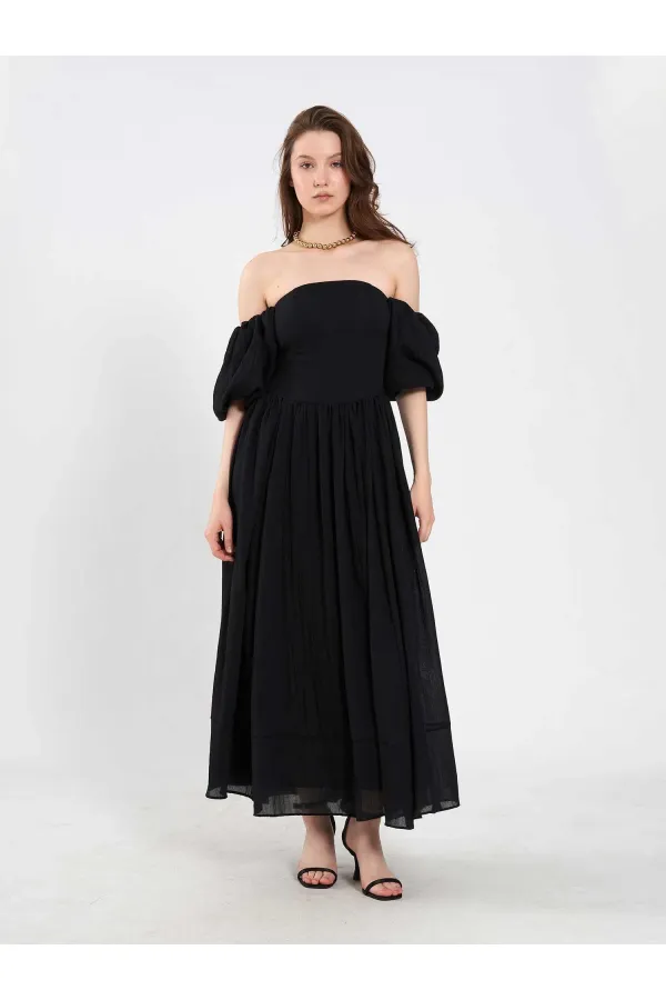 111736 Balloon Sleeve Cotton Dress 111736 Balloon Sleeve Cotton Dress