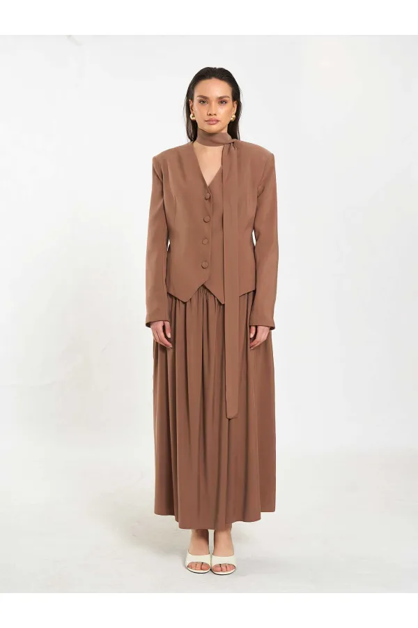 131049 Veste châle à col en V