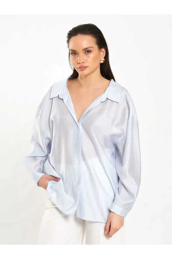 Chemise oversize à col ouvert 080811
