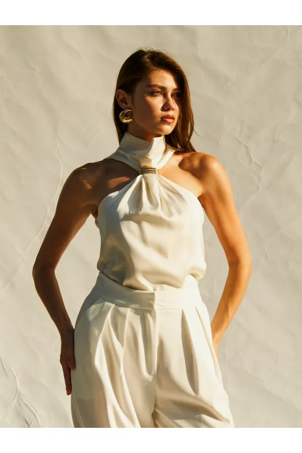 071773 Buckled Satin Blouse 071773 Buckled Satin Blouse