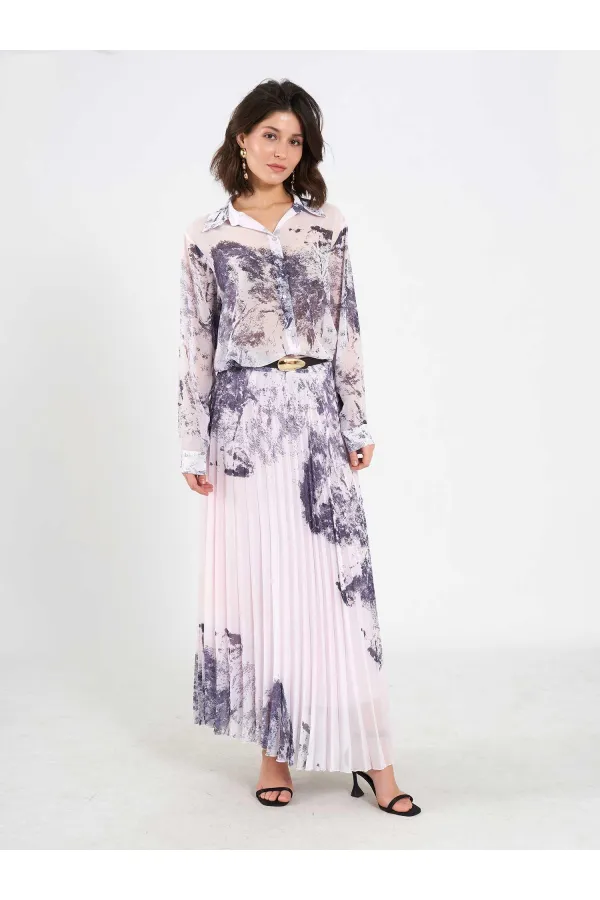 Chemise en mousseline effet aquarelle 080813