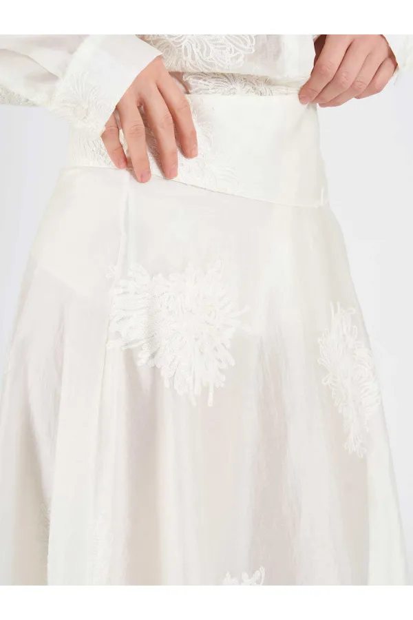 Jupe midi à volants 041192