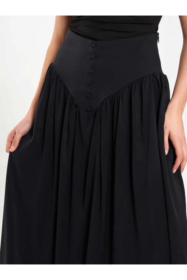 Jupe longue boutonnée sur le devant, style corset, référence 041171