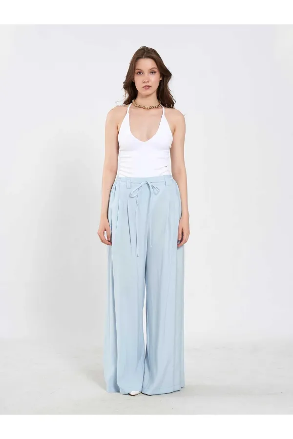 031678 Beli Lastik Detaylı Belden Bağlamalı Pantolon 031678 Beli Lastik Detaylı Belden Bağlamalı Pantolon