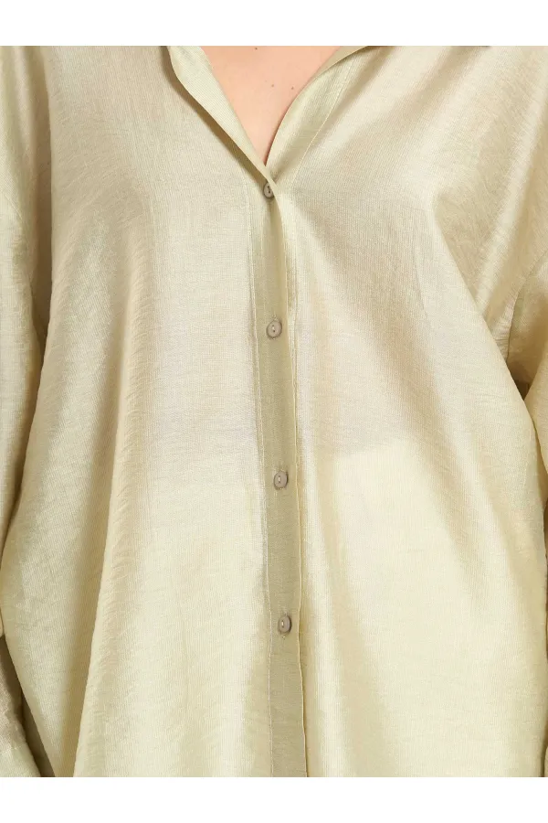 Chemise oversize à col ouvert 080811