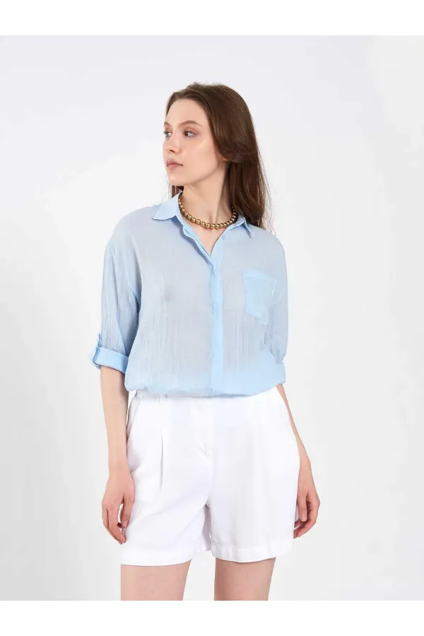 080825 Cotton Shirt with Hem 080825 Cotton Shirt with Hem